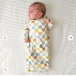 Little Sleepies Check Mates Infant Knotted Gown
